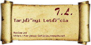 Tarjányi Letícia névjegykártya